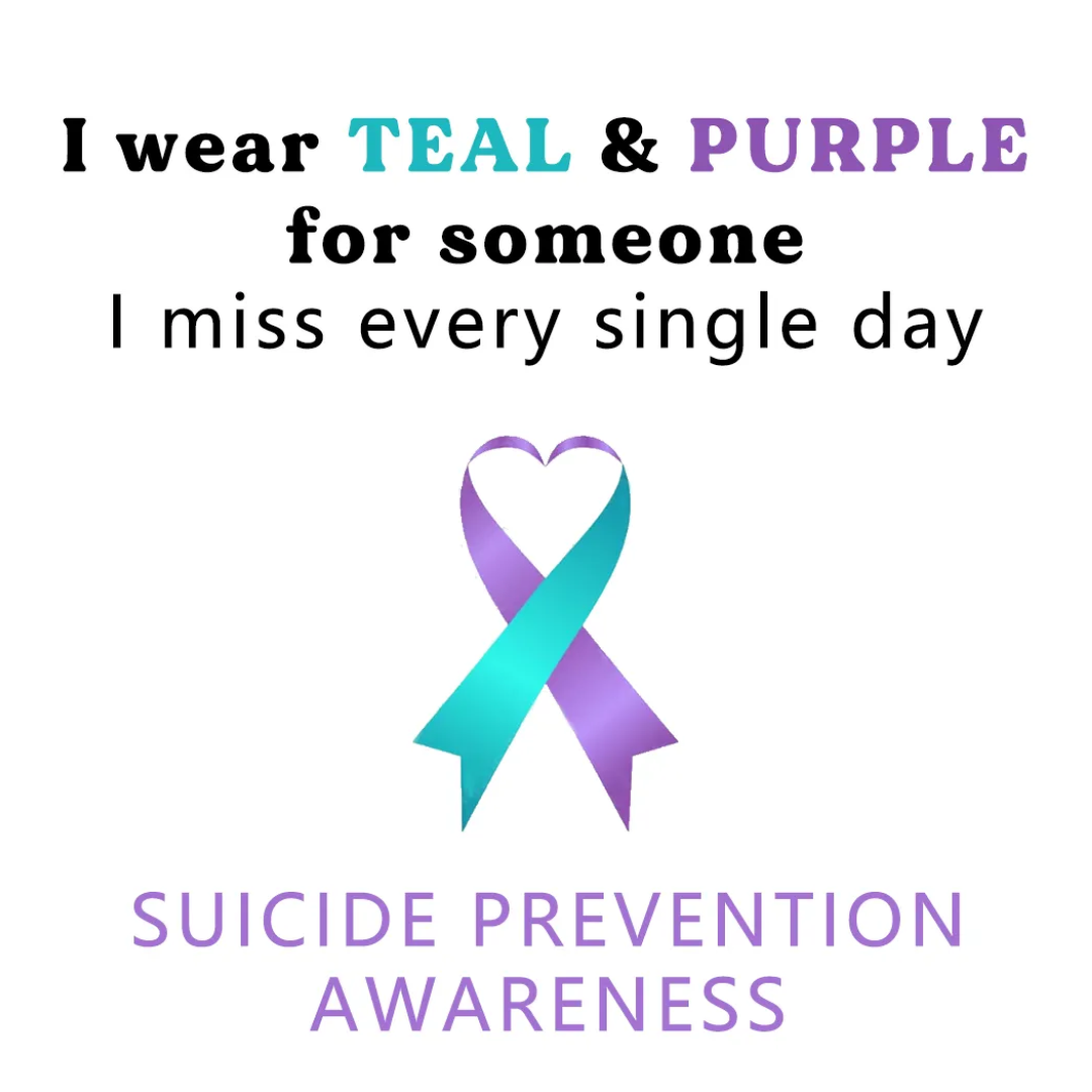 Suicide Prevention Awareness Ring - Teal And Purple Heart